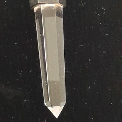 Clear raw point Quartz crystal Talisman pendant on marked India 925 Chain