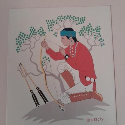 Vintage matted Navajo Silk Screen Harrison Begay silk screen replica