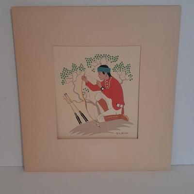 Vintage matted Navajo Silk Screen Harrison Begay silk screen replica