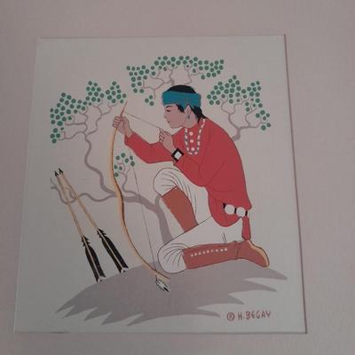 Vintage matted Navajo Silk Screen Harrison Begay silk screen replica