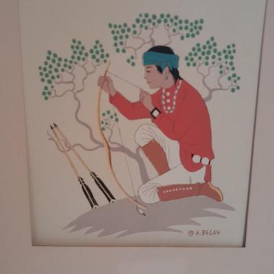 Vintage matted Navajo Silk Screen Harrison Begay silk screen replica