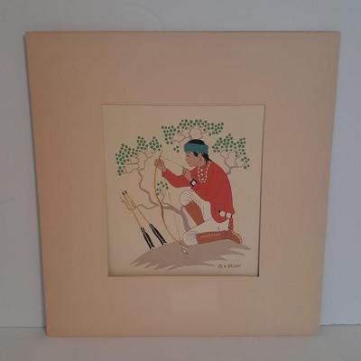 Vintage matted Navajo Silk Screen Harrison Begay silk screen replica
