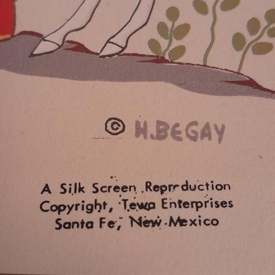 Matted Harrison Begay (1917-2012) Girl & Pony Silkscreen replica