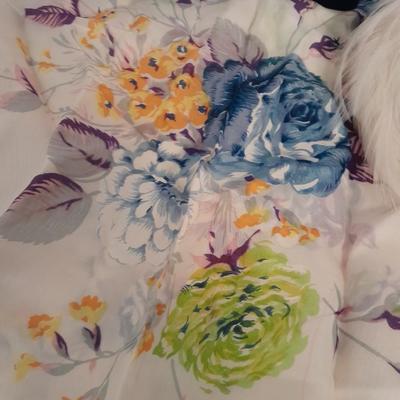Beautiful floral Beaded Evening Clutch, vintage white gloves, antique feather headband and silk scarf