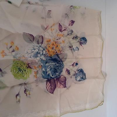 Beautiful floral Beaded Evening Clutch, vintage white gloves, antique feather headband and silk scarf