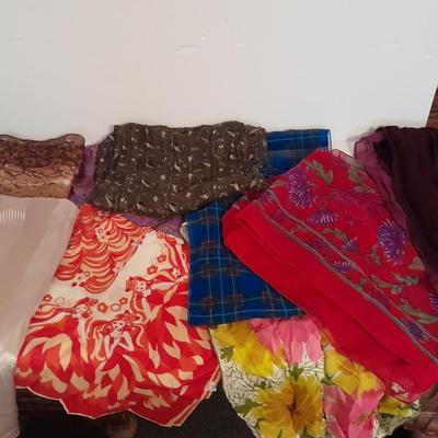 Assortment of beautiful silk scarves