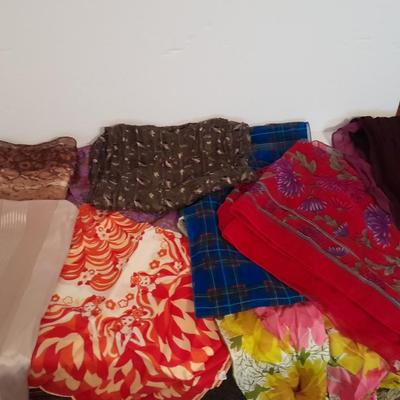 Assortment of beautiful silk scarves