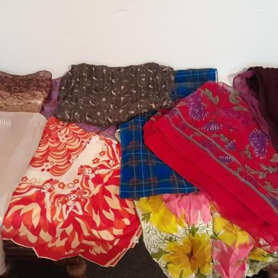 Assortment of beautiful silk scarves