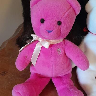 Collection of plush teddy bears TY, Barbie and others
