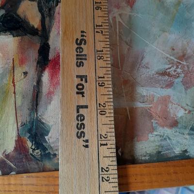 Original oil artwork Don Quixote Sancho Panza oil by Pepin 1985