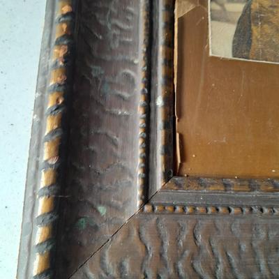 Antique framed military picture - gift from the members of the bronze float Racine post No, 76 American Legion