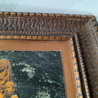 Antique framed military picture - gift from the members of the bronze float Racine post No, 76 American Legion