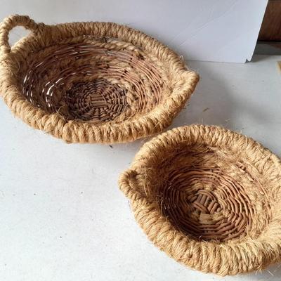Two neat woven baskets