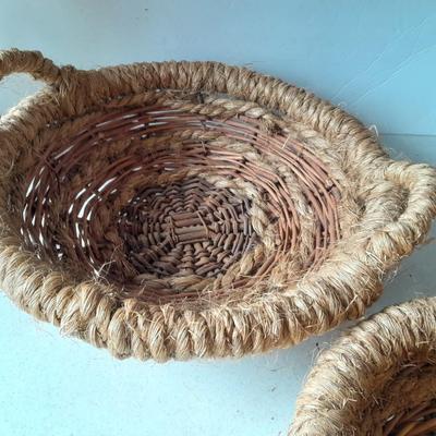 Two neat woven baskets