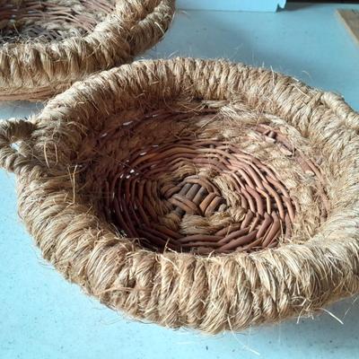 Two neat woven baskets