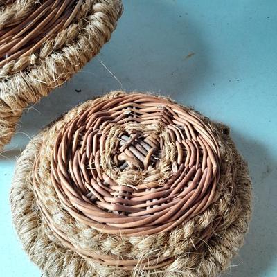 Two neat woven baskets