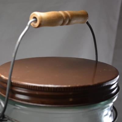 Vintage Owens Illinois Large Glass Jar with Lid 18.5x10.5