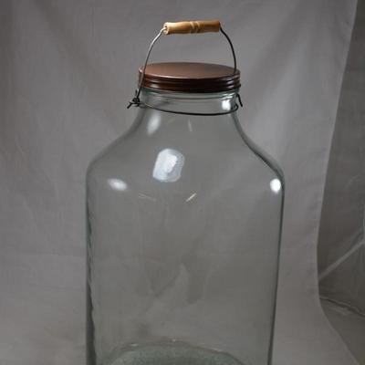 Vintage Owens Illinois Large Glass Jar with Lid 18.5x10.5