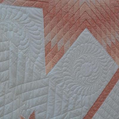 Unique Vintage Pink & White Lone Star Quilt