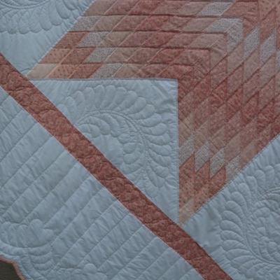Unique Vintage Pink & White Lone Star Quilt