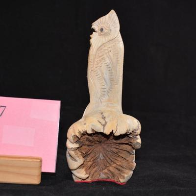 7.5" PARASIT Owl Carving, INDONESIA