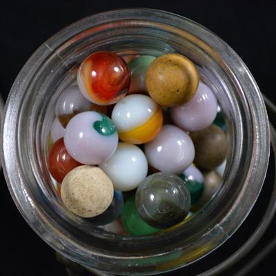 Jar of Vintage Marbles