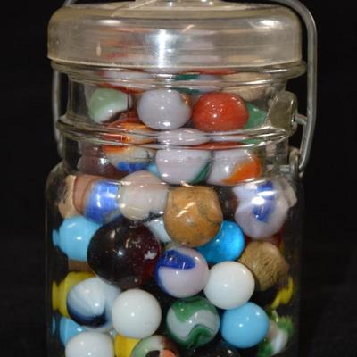 Jar of Vintage Marbles