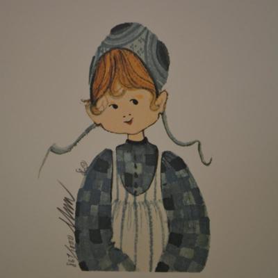 Set of 2 Amish Boy & Girl Signed P. Buckley Moss Prints