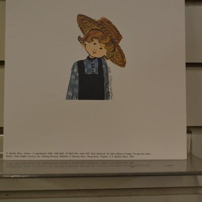 Set of 2 Amish Boy & Girl Signed P. Buckley Moss Prints