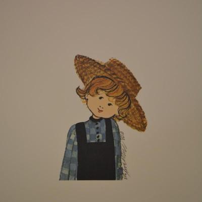 Set of 2 Amish Boy & Girl Signed P. Buckley Moss Prints