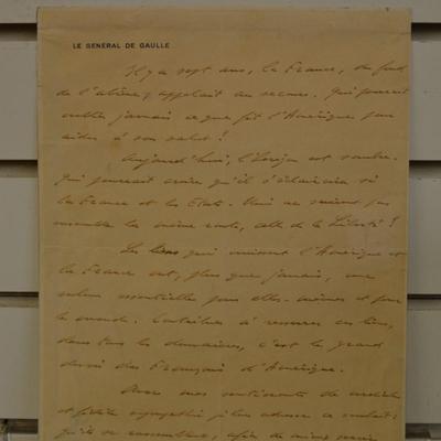 Vintage Signed Correspondence Post WWII Charles De Gaulle - Unauthenticated