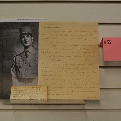 Vintage Signed Correspondence Post WWII Charles De Gaulle - Unauthenticated