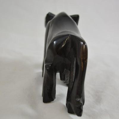 Black Agate Bull Carving 6.25