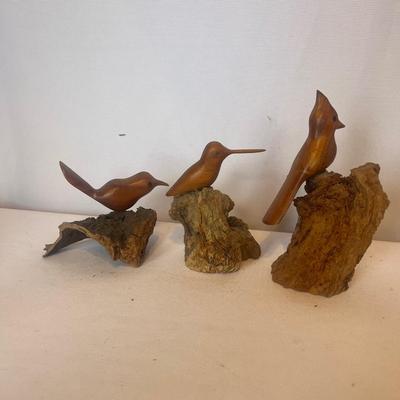 Eight Carved Wooden Birds (LR-MG)