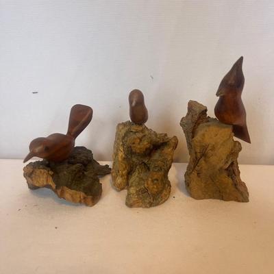 Eight Carved Wooden Birds (LR-MG)