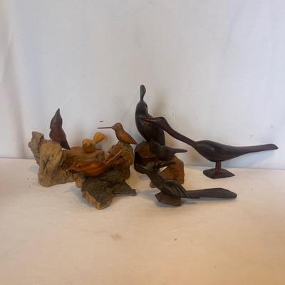 Eight Carved Wooden Birds (LR-MG)