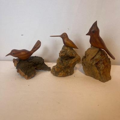Eight Carved Wooden Birds (LR-MG)