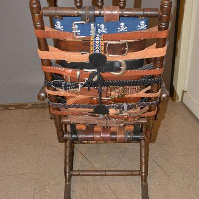 Hand-Crafted Belt Rocking Chair