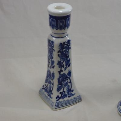 Lot of 4 Delft Candle Sticks