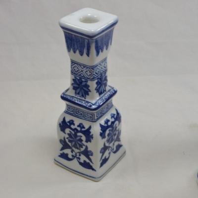 Lot of 4 Delft Candle Sticks