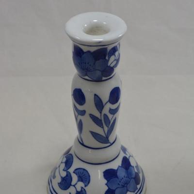 Lot of 4 Delft Candle Sticks