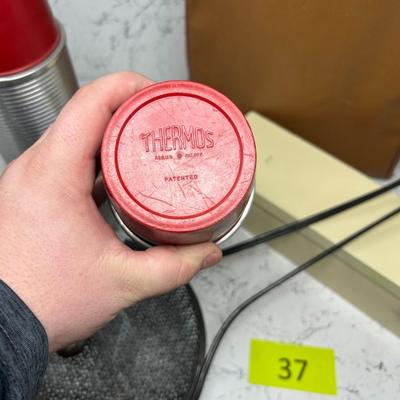 Vintage Thermos + Cracker Box Set and Fire Basket
