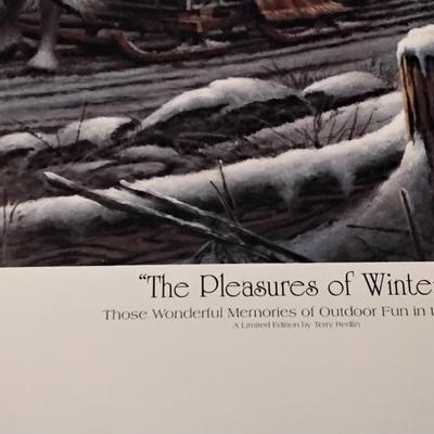Terry Redlin -The Pleasures of WInter - Signed and Numbered 1068/24500 - Limited Edition