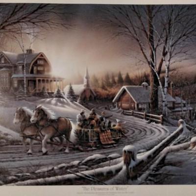 Terry Redlin -The Pleasures of WInter - Signed and Numbered 1068/24500 - Limited Edition