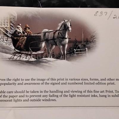 Terry Redlin - Winter Wonderland Limited Edition  837/2007 With COA