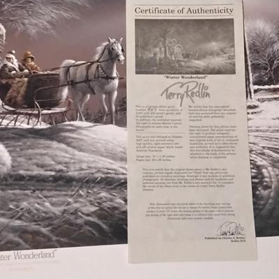 Terry Redlin - Winter Wonderland Limited Edition  837/2007 With COA