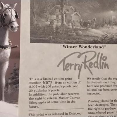 Terry Redlin - Winter Wonderland Limited Edition  837/2007 With COA