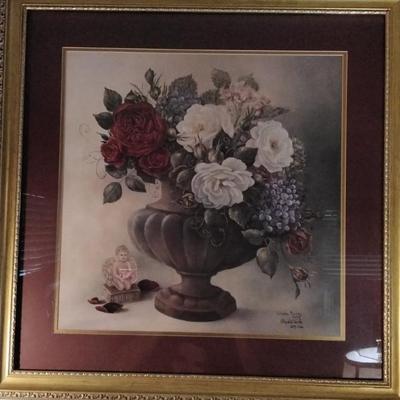 GLYNDA TURLEY SIGNED LIMITED EDITION "IN FULL BLOOM III" FRAMED PRINT 1673/7500 COA