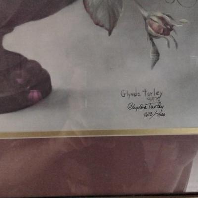 GLYNDA TURLEY SIGNED LIMITED EDITION "IN FULL BLOOM III" FRAMED PRINT 1673/7500 COA