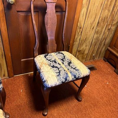 Six Matching Dining Chairs W/Upholstered Seats (K-RG)